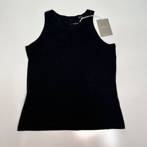 NWT $30 EVERLANE The Organic Cotton Cutaway Tank Black Basics Minimalist M